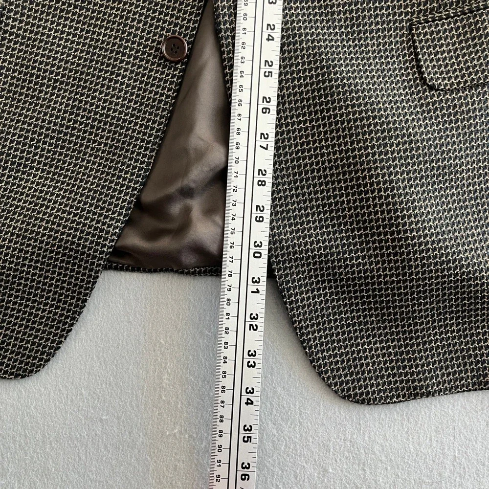 Canali Made In Italy Mens Blazer Brown Patterned Sport Coat Jacket 52R 100% Wool - Picture 6 of 11